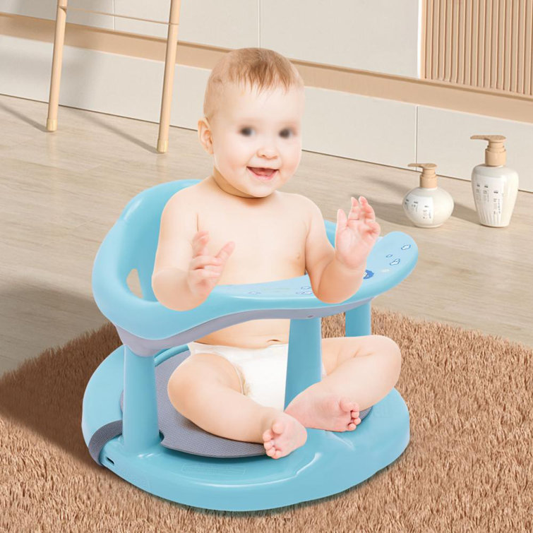 DALELEE Portable Baby Bath Tub Ring Seat w Backrest for 6 18